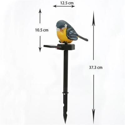 Uplifted Goods Solar Resin Bird Garden Light Outdoor Decorative Yard And Lawn Lamp warm White