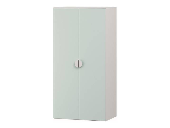 [en.casa] Kinderkleiderschrank Sandnes Ii., Weiß, Mintgrün, Holzwerkstoff, Rechteckig, 40x123x60 cm, Baby- und Kindermöbel, Babyzimmer, Babykleiderschrank