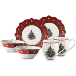 Villeroy & Boch, Geschirrset, Breakfast for 2 rot, Set 6tlg. Toy's Delight (6 Stk.)