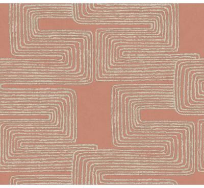 York Wallcoverings Nikki Chu Zulu Thread Coral & Glint Wallpaper