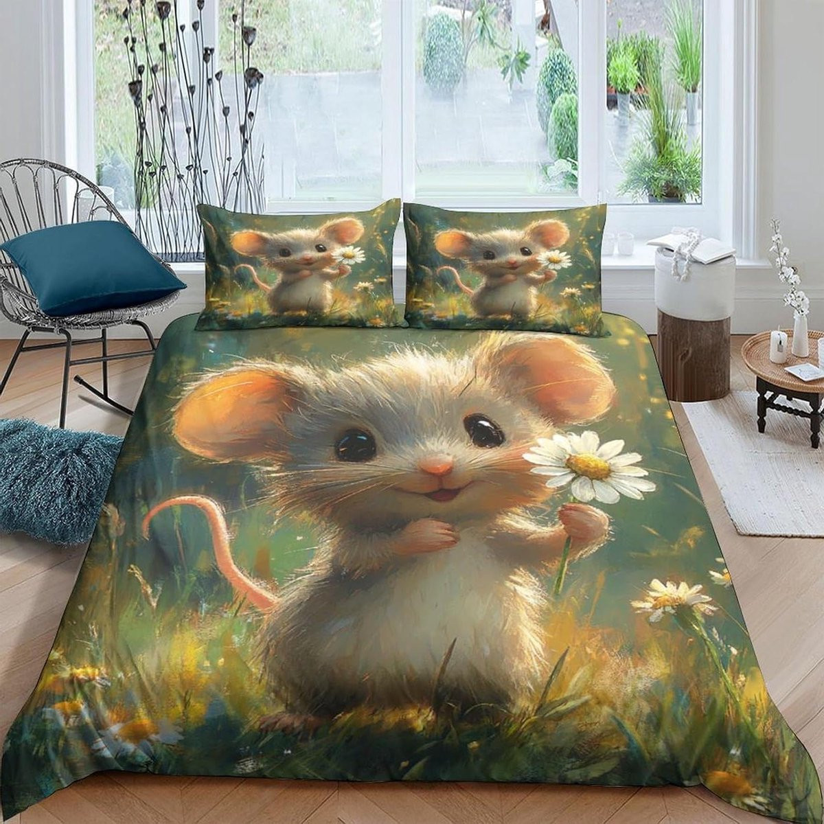 Dekbedovertrek Set met Dierenprint - 3D Geprinte Patronen - 200x200 cm - Stijl-1