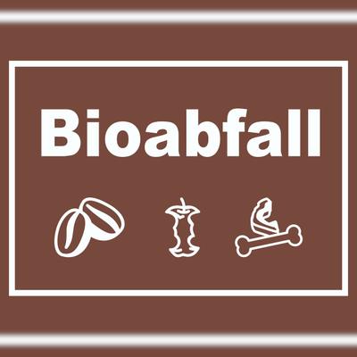 HB-Druck Bioabfall Mülltrennung Schild Text Symbol Essen waagerecht A6 Rückseite selbstklebend