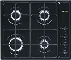 SMEG S64sn Piano Cottura 4 Fuochi A Gas Da Incasso Larghezza 60 Cm Colore Nero - S64sn Serie Selezione