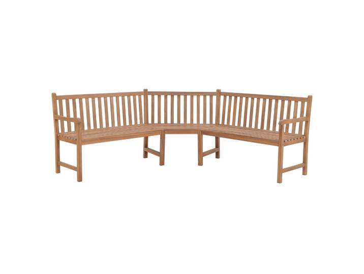 vidaXL Garten-Eckbank 185/185/90 Cm Massivholz Teak, Braun, Holz, Rechteckig, 185x90x185 cm, Gartenmöbel, Gartenbänke