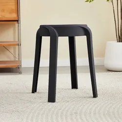 HOME DELUXE Hocker stapelbar NIVO – Schwarz, 8er Set