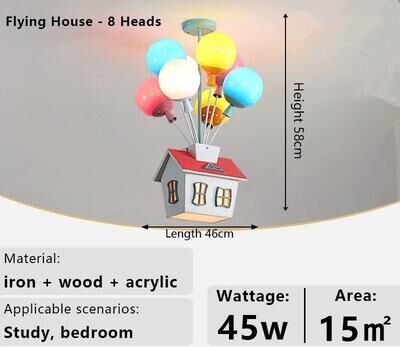 Uplift Picks Kids Balloon Chandelier Wooden Ceiling Light Sputnik Style For Girls Room b cool Light 110 220 V