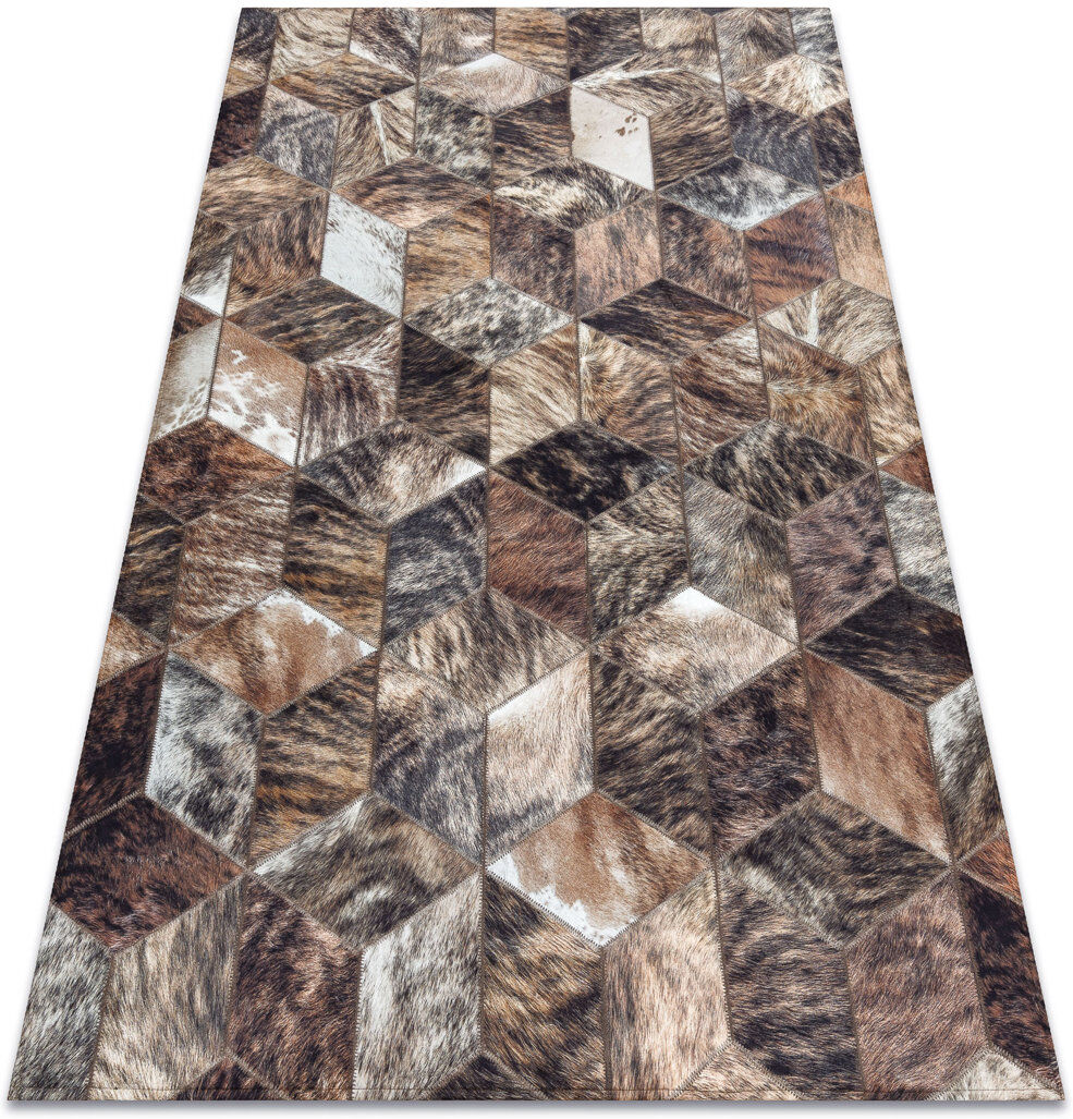 Natur Pur Dehon Patchwork Area Rug Brown Rectangle 160 x 230cm