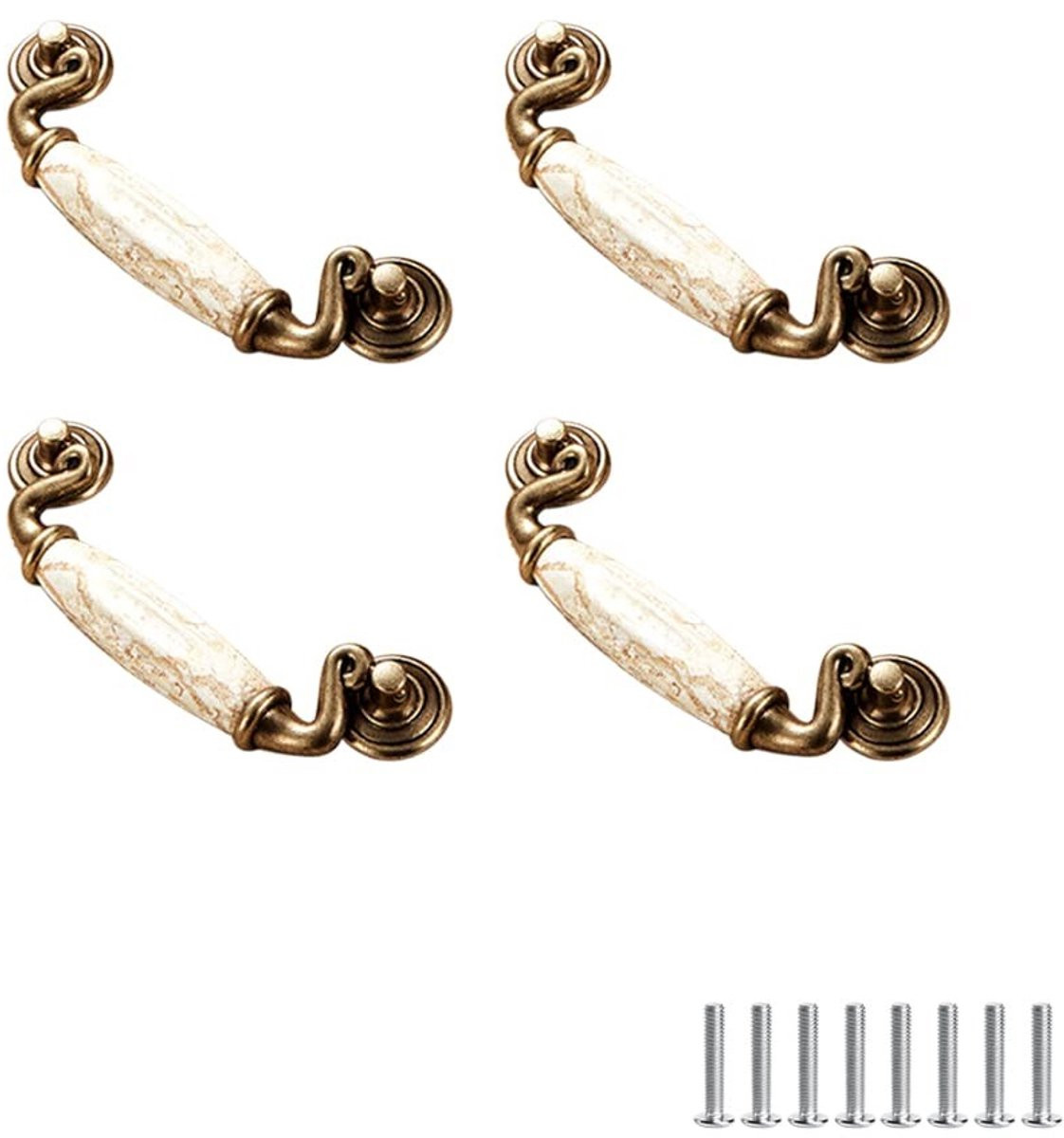 Dailygoods Kastdeurgrepen Vintage Keramisch - Boogvormig Ontwerp - 115mm