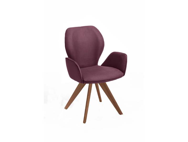 Design-Armlehnenstuhl, Wild-Nussbaum & Polyester, 62,5×60 cm, Modern, Niehoff-Sitzmöbel