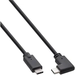 INLINE USB 3,2 Gen,2 Kabel, USB-C Stecker/Stecker gewinkelt, schwarz, 2m