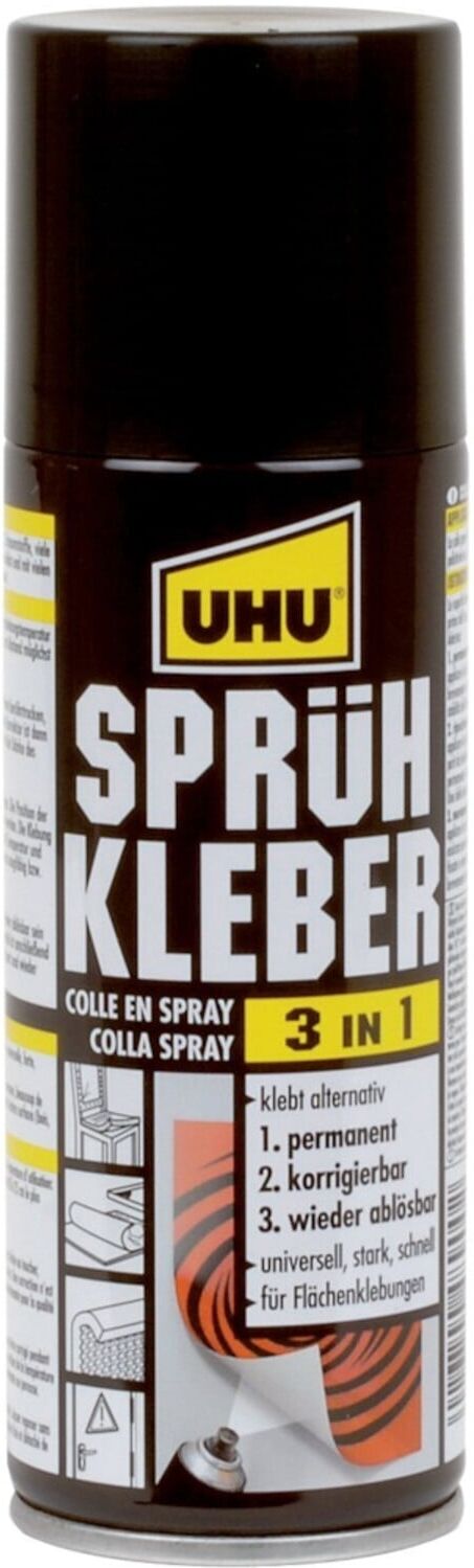 UHU Sprühkleber 200ml 3in1 f.Karton/Leder Filz/Textil/Styropor (48900)