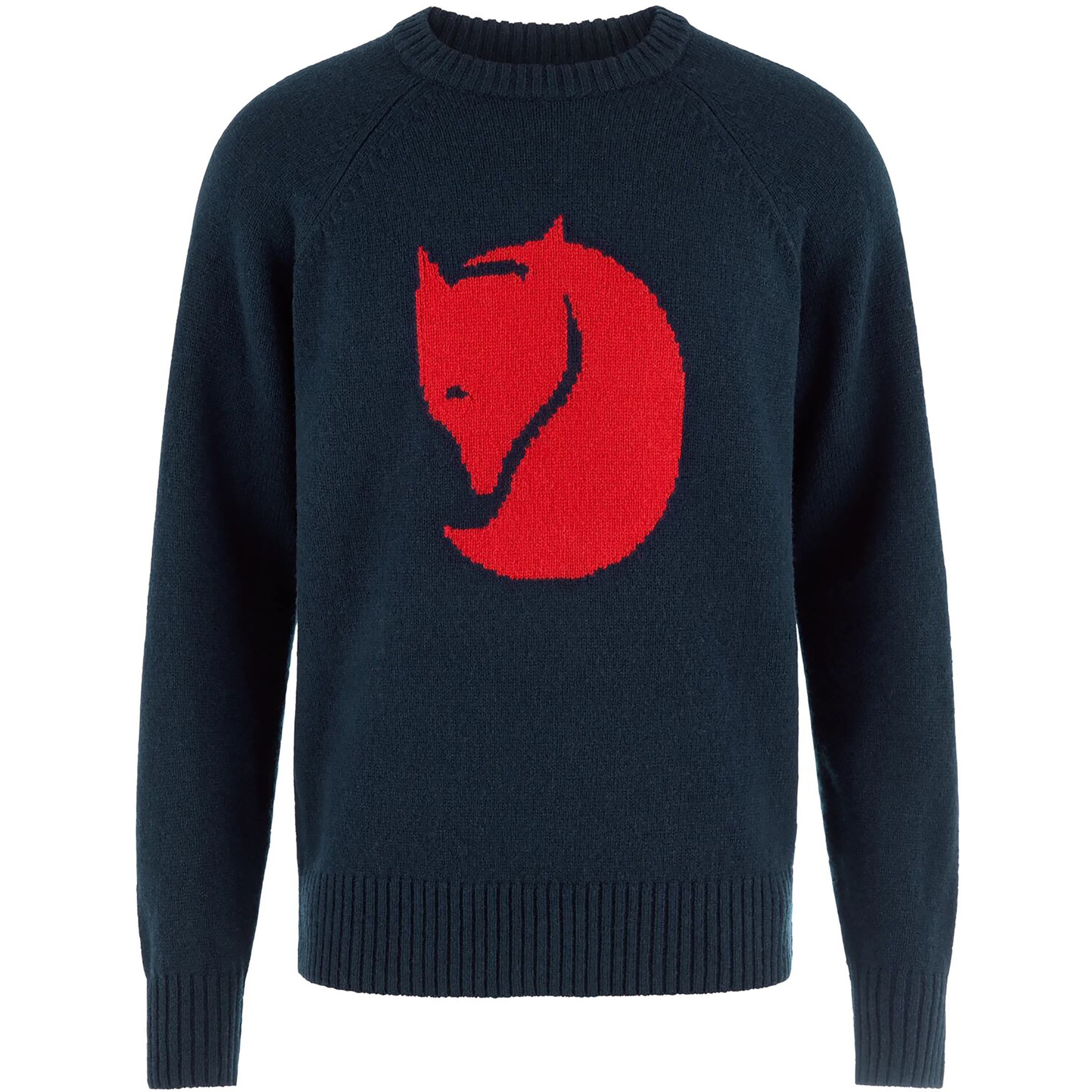 Fjällräven Fjällräven Logo Knit Herren Pullover blau Größe M Lifestyle Schnell trocknend Merinowolle