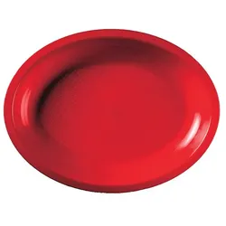 MONOUSO - Wiederverwendbare Tablett PP Robuste Oval "Round" Rot 25,5x19cm (50 Stück)