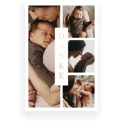 Dankeskarte Baby: Edles Danke mit Fotos