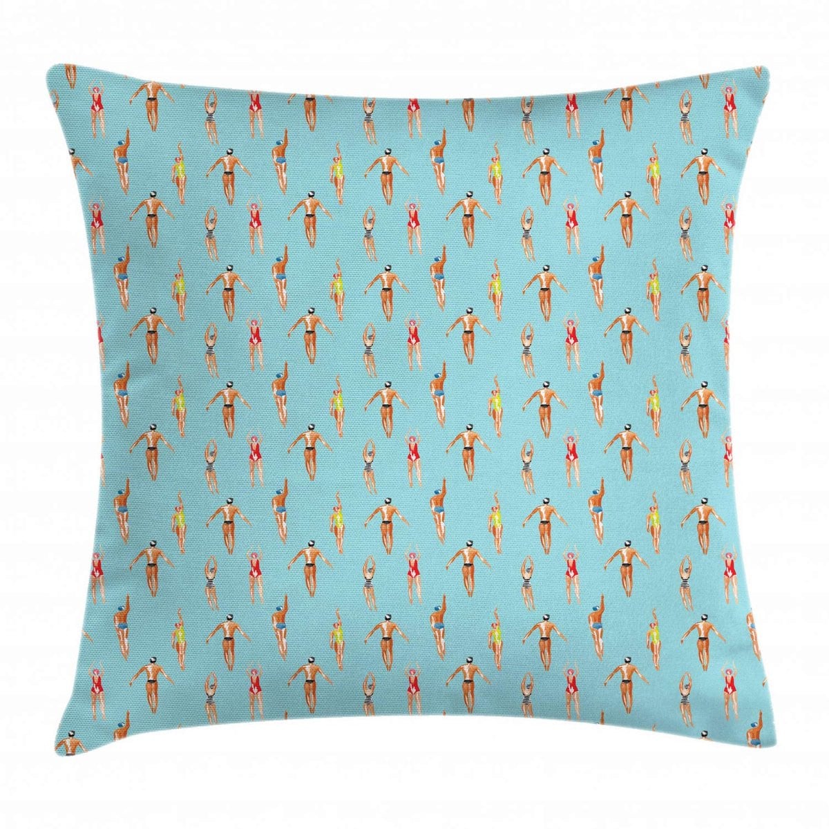 ABAKUHAUS Zomerse Kussenhoes - Decoratieve Kussenhoes met rits - Veelkleurig - 50 x 50 cm