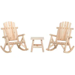vidaXL 3-tlg. Garten-Lounge-Set Massivholz Fichte