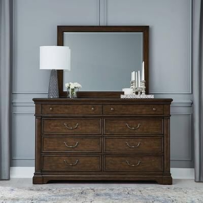 Liberty Furniture Arden Road Bedroom Dresser & Mirror Satin Cherry