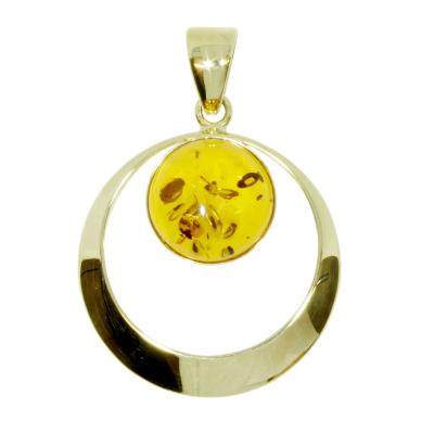 Kettenanhänger OSTSEE-SCHMUCK "Ostsee-Schmuck Anhänger Lenka Anhänger Lenka", gelb, Schmuckanhänger, Damen, 44 x 30mm, Gelbgold 333, 7,5 g, Kettenanhänger