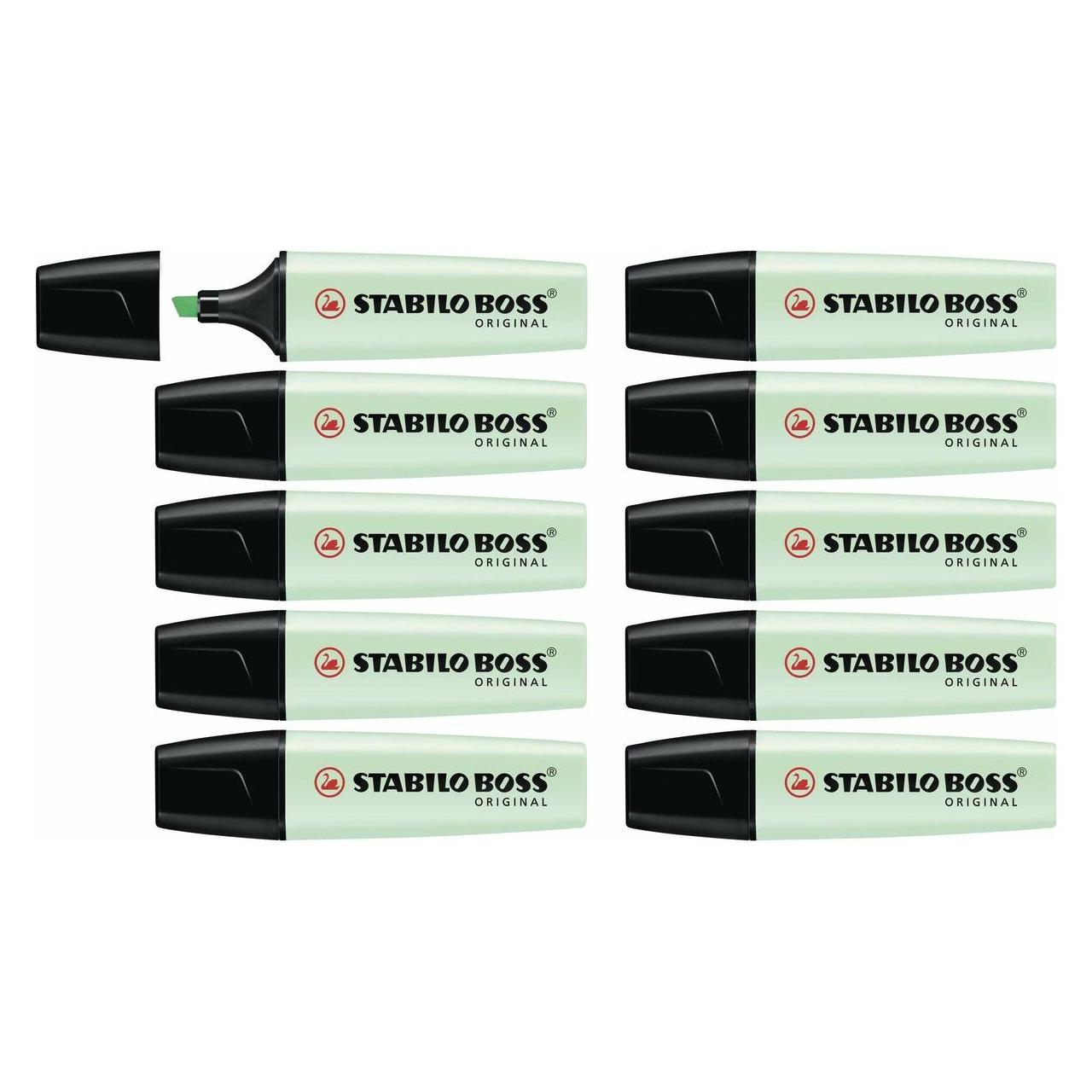 Stabilo Textmarker - BOSS ORIGINAL Pastel - 10er Pack - Hauch von Minzgrün (10x) (70/116)