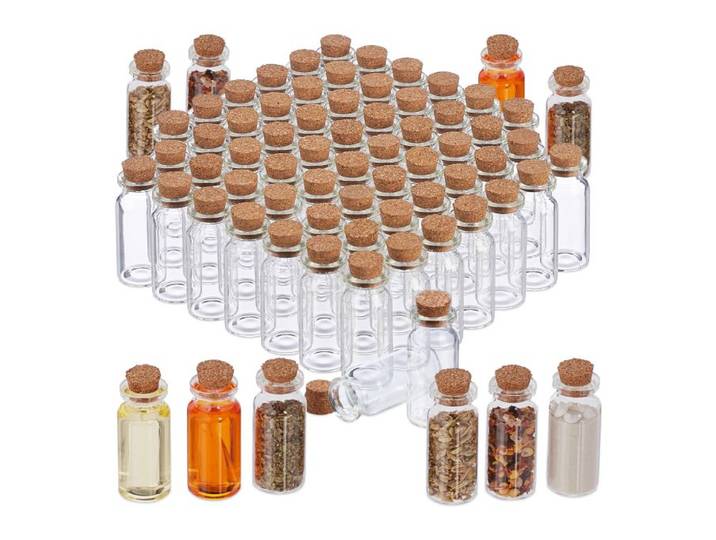 Relaxdays Lot de 288 mini-bouteilles avec bouchon