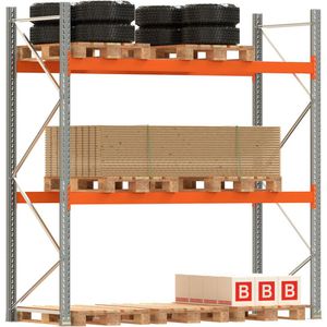Regalwerk Palettenregal ARTUS, für 9 Paletten, 3 Ebenen, 2100kg Fachlast, 3,0 x 2,7m