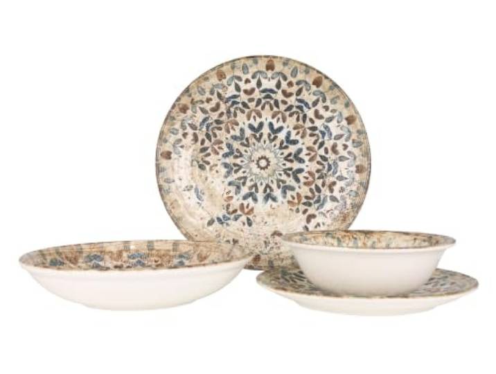 Rinart Geschirrset (Medium) - Aztec - 24 teilig - 6 Personen - Porzellan