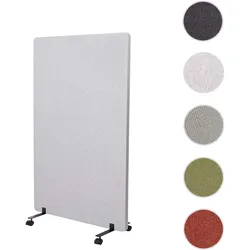Akustik-Trennwand HWC-G77, Büro-Sichtschutz Raumteiler Pinnwand, doppelwandig rollbar Stoff/Textil ~ 127x80cm grau