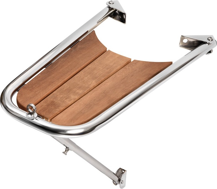 AISI 316 Bugplattform mit Teak-Finish Osculati 48.471.01