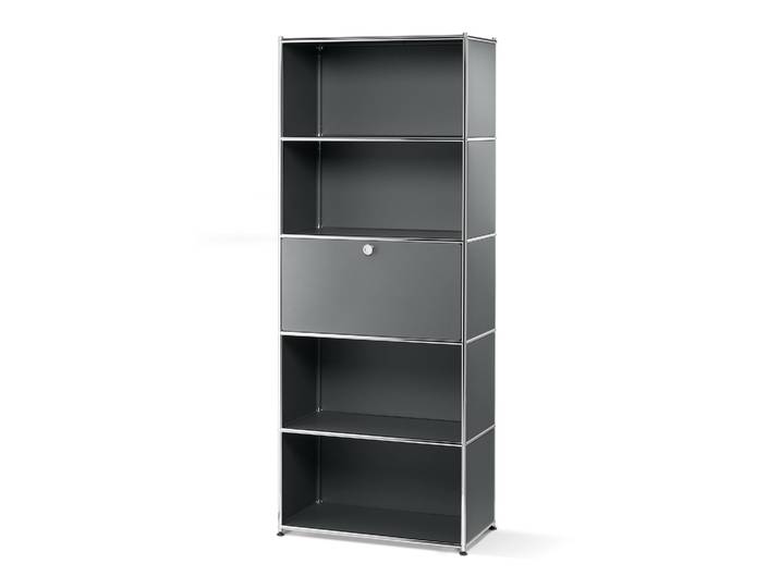 Tchibo - Hohes Regal Metall »Cn3« mit Klappenfach - 77x40x194,5cm - chrom -