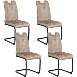 ESSZIMMERSTUHL 4er-Set Stoff Taupe Cisco