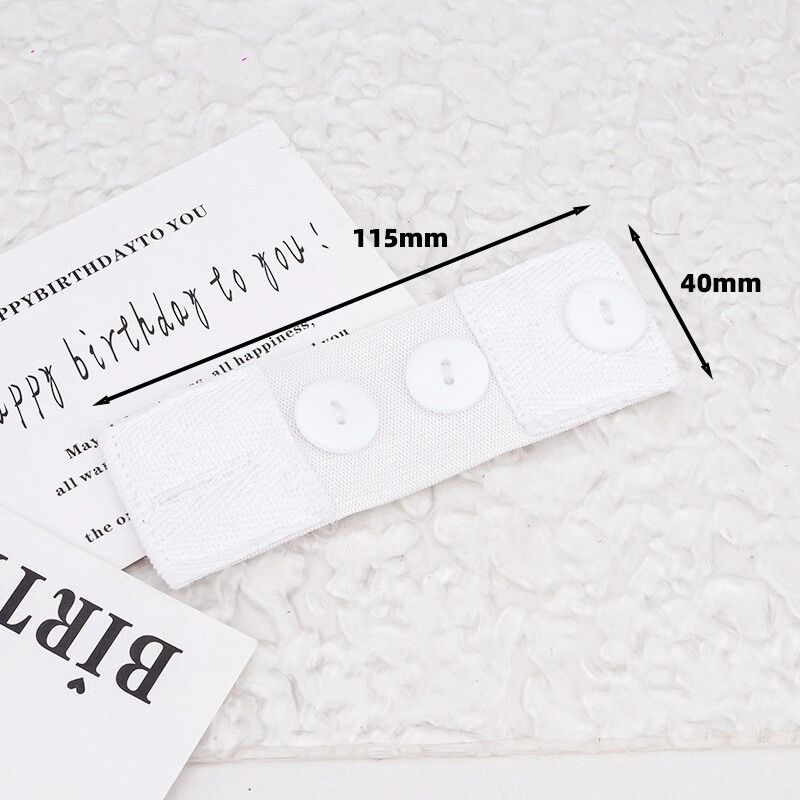 INF (4x12cm) Schwangerschaftshosen-Verlängerung: Verstellbarer Bund für bequeme Schwangerschaft Weiß