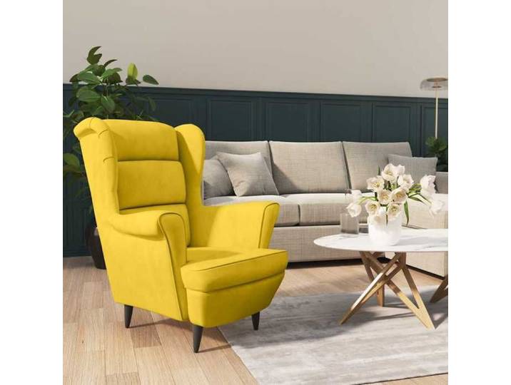 Printemps/été  Fauteuil jaune moutarde velours - VIDAXL - design-classique EU25_X94732