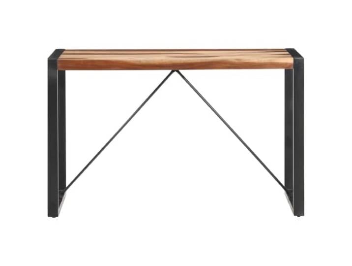 Esstisch 120x60x75 cm Massivholz Akazie Gummibaum Industrieller Look, pulverbeschichtete Stahlbeine, natürliche Holzmaserung, für Esszimmer und Küche