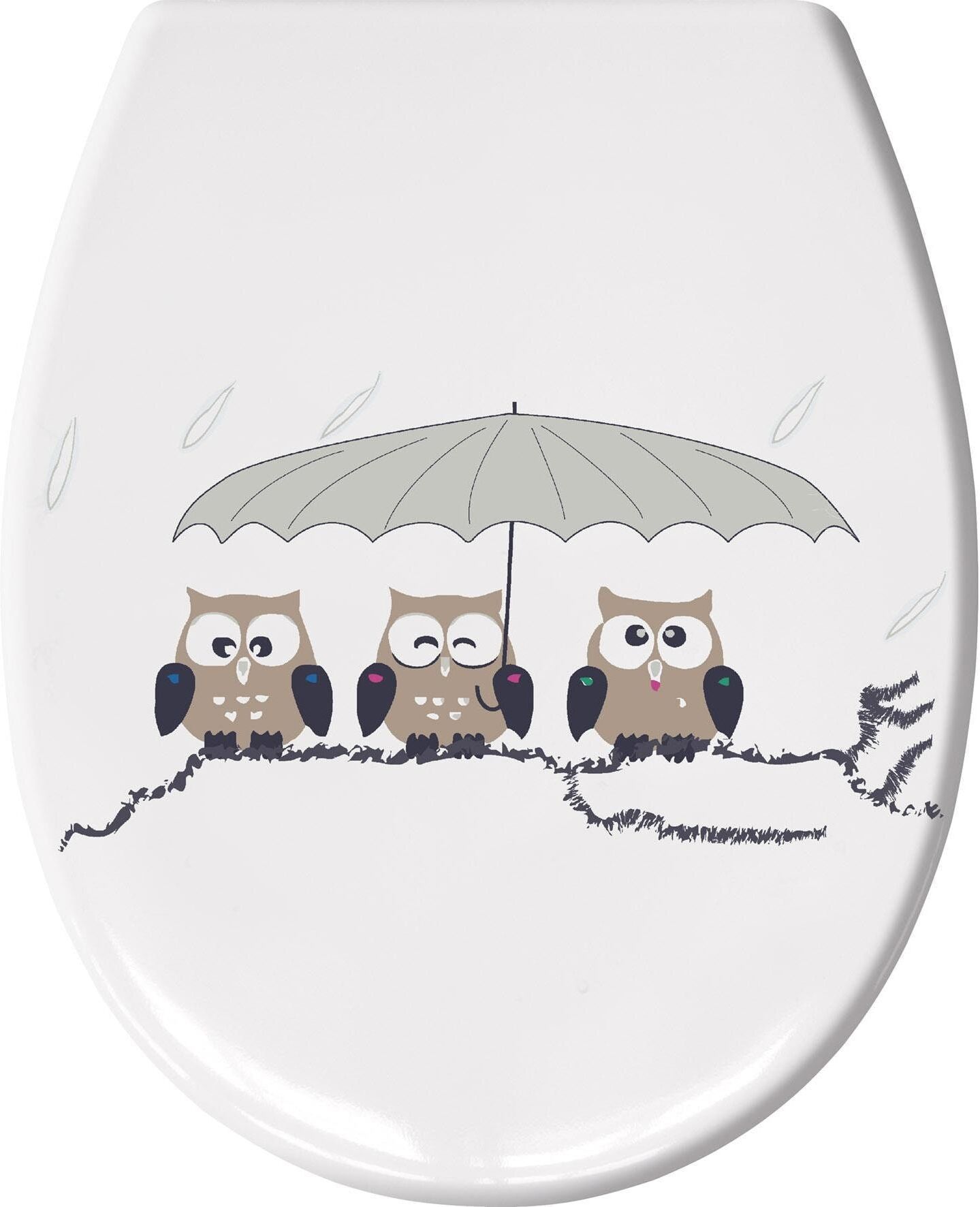 WC-Sitz KLEINE WOLKE "Eulen", bunt, B:37cm L:45cm, Kunststoff, WC-Sitze, WC-Sitz bunt Einheitsgröße