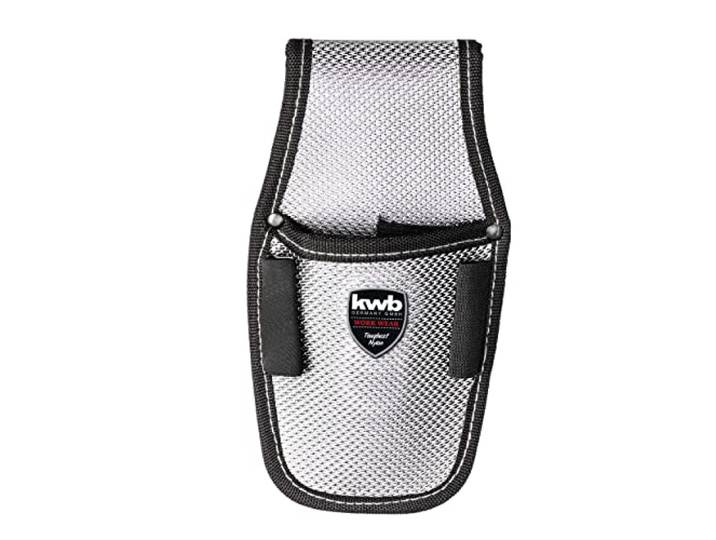 kwb Nylon messenhouder, zilver/zwart, gereedschapstas voor riem, duurzaam en waterbestendig