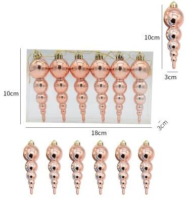 Modern Home Fixes Christmas Tree Decoration Set, Christmas Tree Pendant Ornaments, Holiday Decoration Props, Christmas Ornament Pack rose Gold