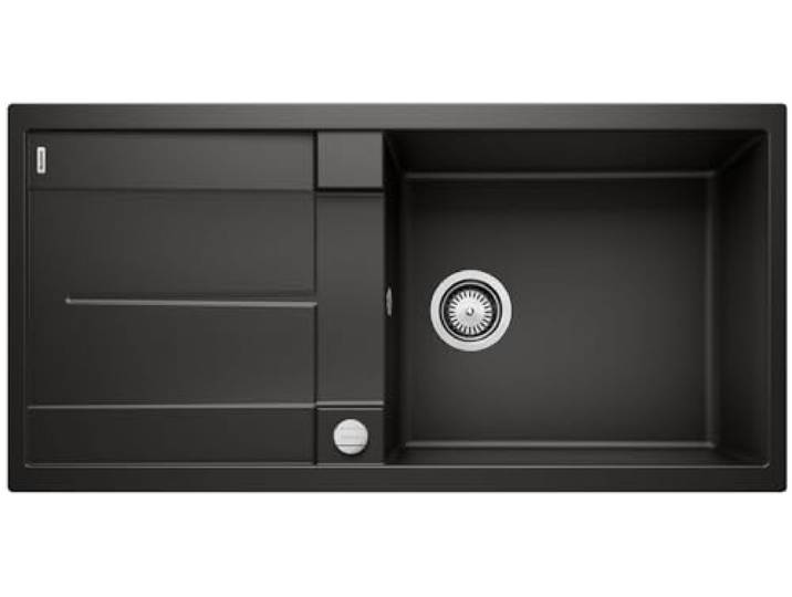 BLANCO METRA XL 6 S Granitspüle aus SILGRANIT schwarz [100x50x20,2 cm] für 60 cm breite Unterschränke Reinigungsfreundlich Großes Becken reversibel