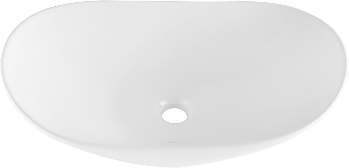 Moderne Ovale Keramische Opzetwastafel - Wit - B/D/H: 59,2 x 36,1 x 15,8 cm