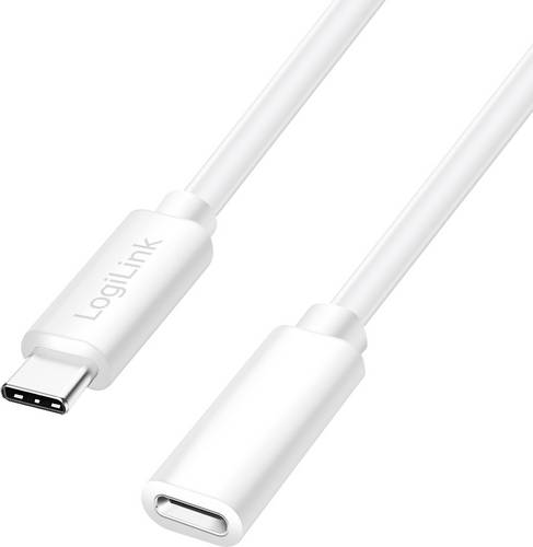 LogiLink USB-C Kabel USB 2.0 USB-C Stecker, USB-C Buchse 3.00m Weiß CU0222