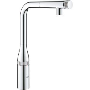 GROHE Küchenarmatur Essence SmartControl, chrom, Hochdruck, 140° schwenkbar, ausziehbarer Auslauf