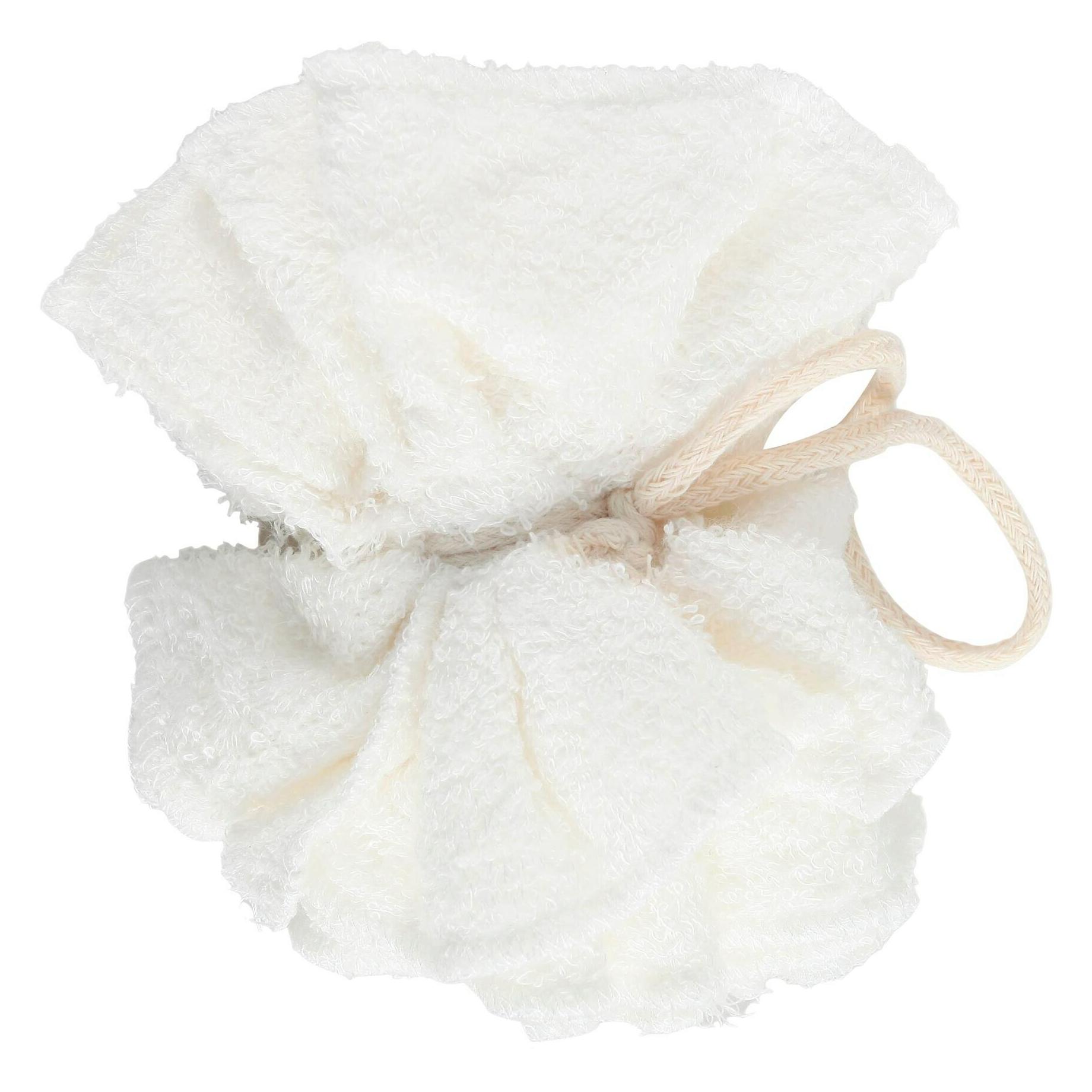 MSV Duschschwamm aus Bambus 13 x 13 cm, Weiss (145868)