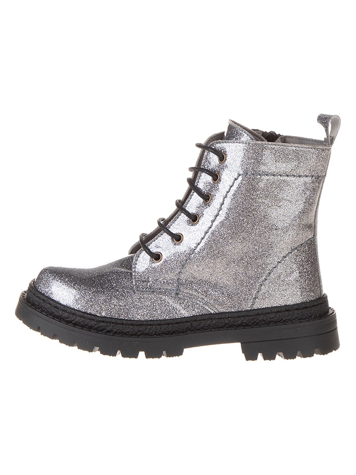 lamino Leder-Boots in Silber - 32