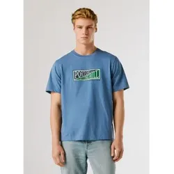 Pepe Jeans für Herren. PM5010318 George-T-Shirt blau (S), Lässig, Baumwolle, Kurzarm