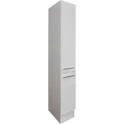 Vorratsschrank BASIC BY BALCULINA "Jazz 30er Vorratsschrank, Küchenschrank BxHxT 30x211x57 cm", weiß (weiß hochglanz, weiß matt), B:30cm H:211cm T:57cm, Holzwerkstoff, Schränke, Vorratsschrank, Vorratsschrank mit 1 Tür, 1 Auszug und 2 Einlegeböden