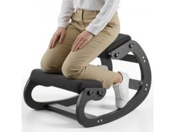 VEVOR Ergonomischer Hocker mit Dicken, Integrierten Schaumstoffpolstern & Massivholzrahmen, Höhenverstellbarer Kniestuhl zur Entlastung von Nacken und Rücken, Ideal für Zuhause, Büro, Schwarz