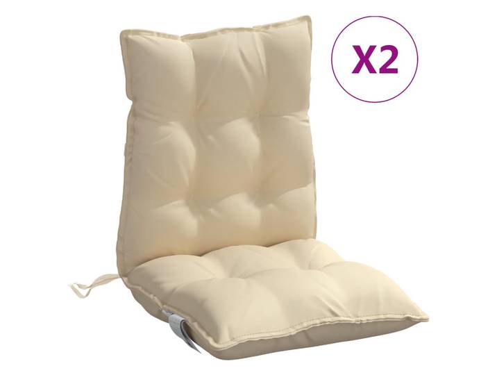 vidaXL Niedriglehner-Auflagen 2Er Set Beige Oxford-Gewebe, 50x7x100 cm, Gartenmöbel, Gartenpolster & Auflagen, Sesselauflagen