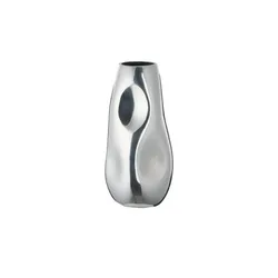 Vase   , silber , Stahl , Maße (cm): H: 30  Ø: 18