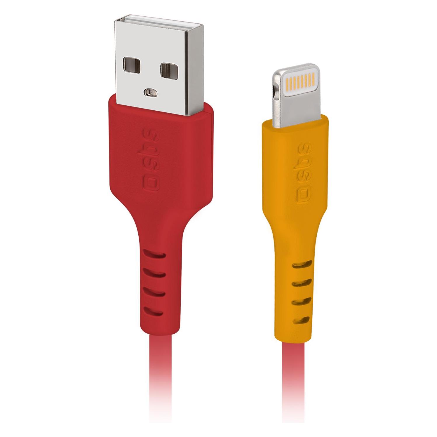 SBS Pop Line USB Datenkabel mit Lightning-Anschluss 1 m rot (1 m, USB 2.0) (TEPOPCABLELIGR)
