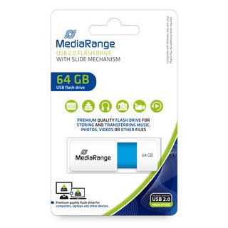 64GB MediaRange USB Stick MR974 16MB/s USB 2.0 hellblau