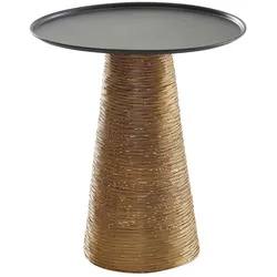 Aluminium Beistelltisch, Exquisites Schwarz-Gold Muster, Handgefertigt und Praktisch. 40x40x45 cm | Kadima Design